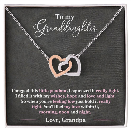 Granddaughter - I Hugged This Little Pendant - Love Grandpa