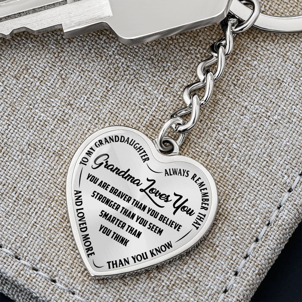 Grandma Loves You - Heart Keychain