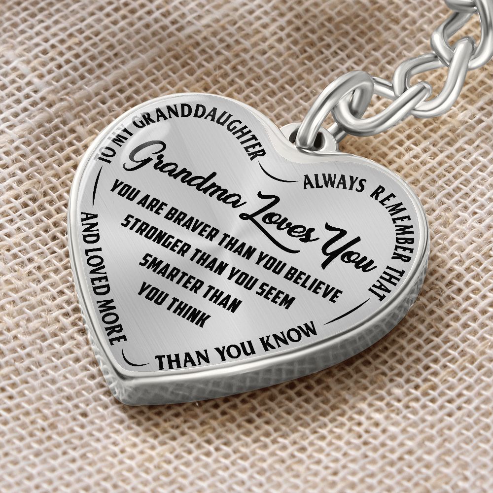 Grandma Loves You - Heart Keychain