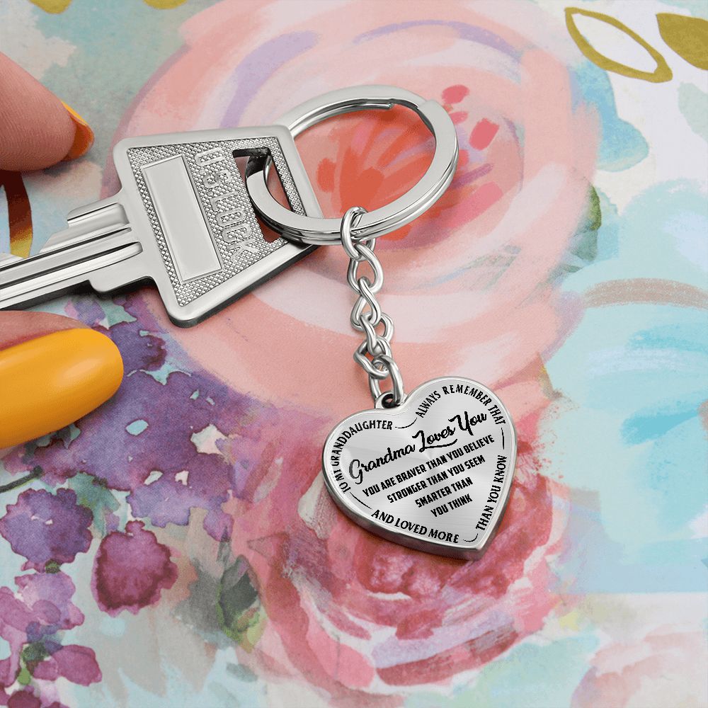 Grandma Loves You - Heart Keychain