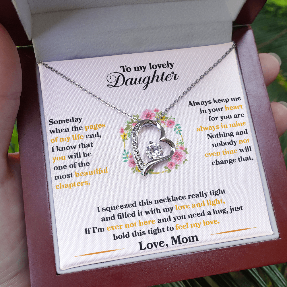 Daughter - Always keep Me In Your Heart - Forever Love Necklace