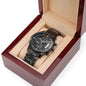 Son - Through Good Times & Bad - Engraved Black Chronograph Watch